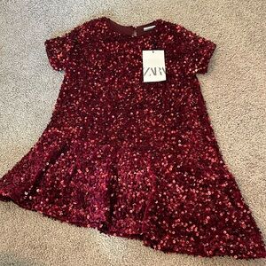 Zara red sequin dress